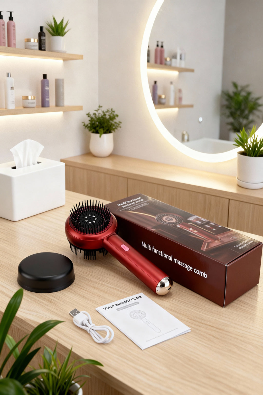 Zyntra Hair Renewal Comb – Red Light Therapy, Vibration Massage & Growth Booster